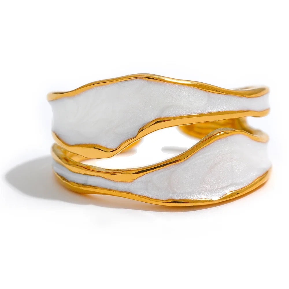 White Enamel Ring