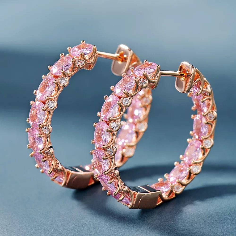 Zirconia Hoop Earrings