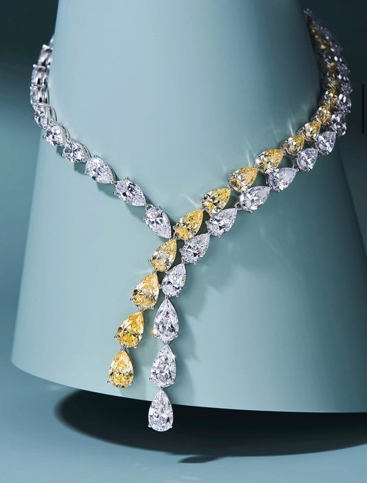 Pear Cut Gold Plated Zirconia Necklace
