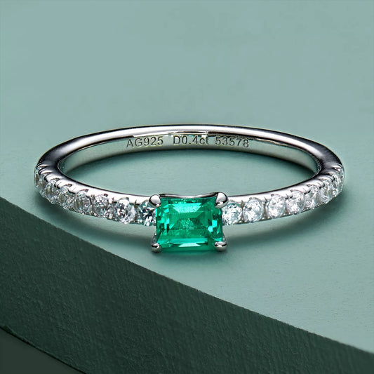 Columbia Retro Lab-grown Emerald Ring