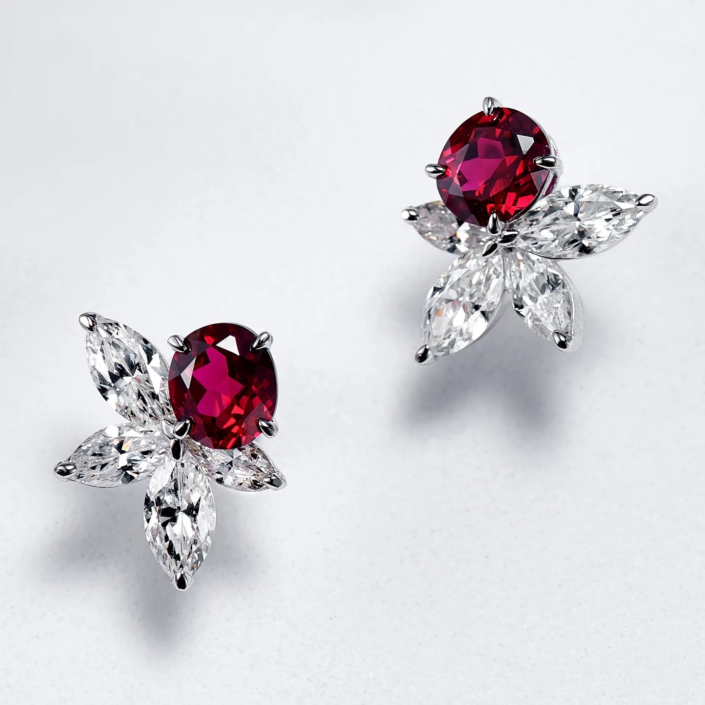 Ruby 925 Sterling Silver Stud Earrings