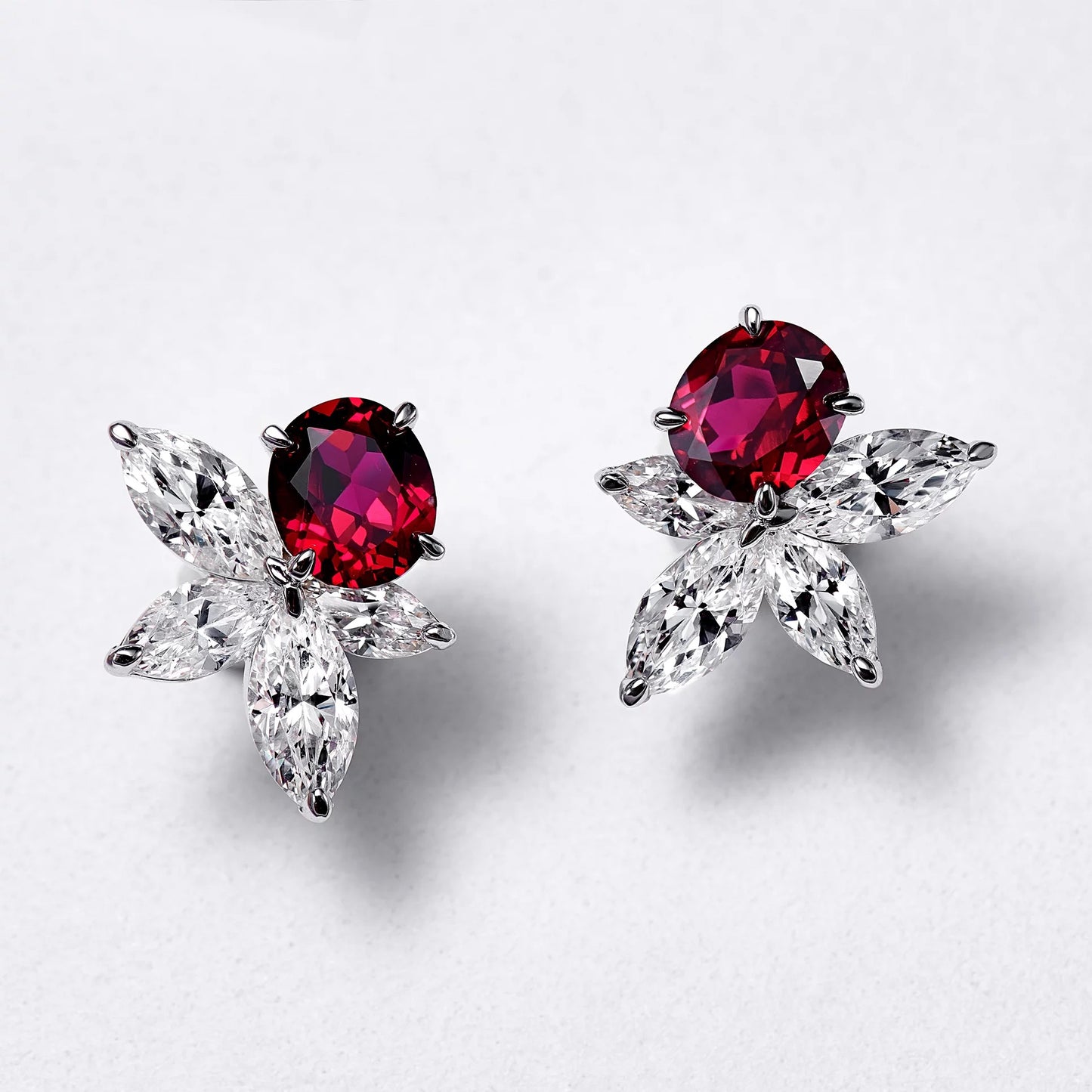 Ruby 925 Sterling Silver Stud Earrings