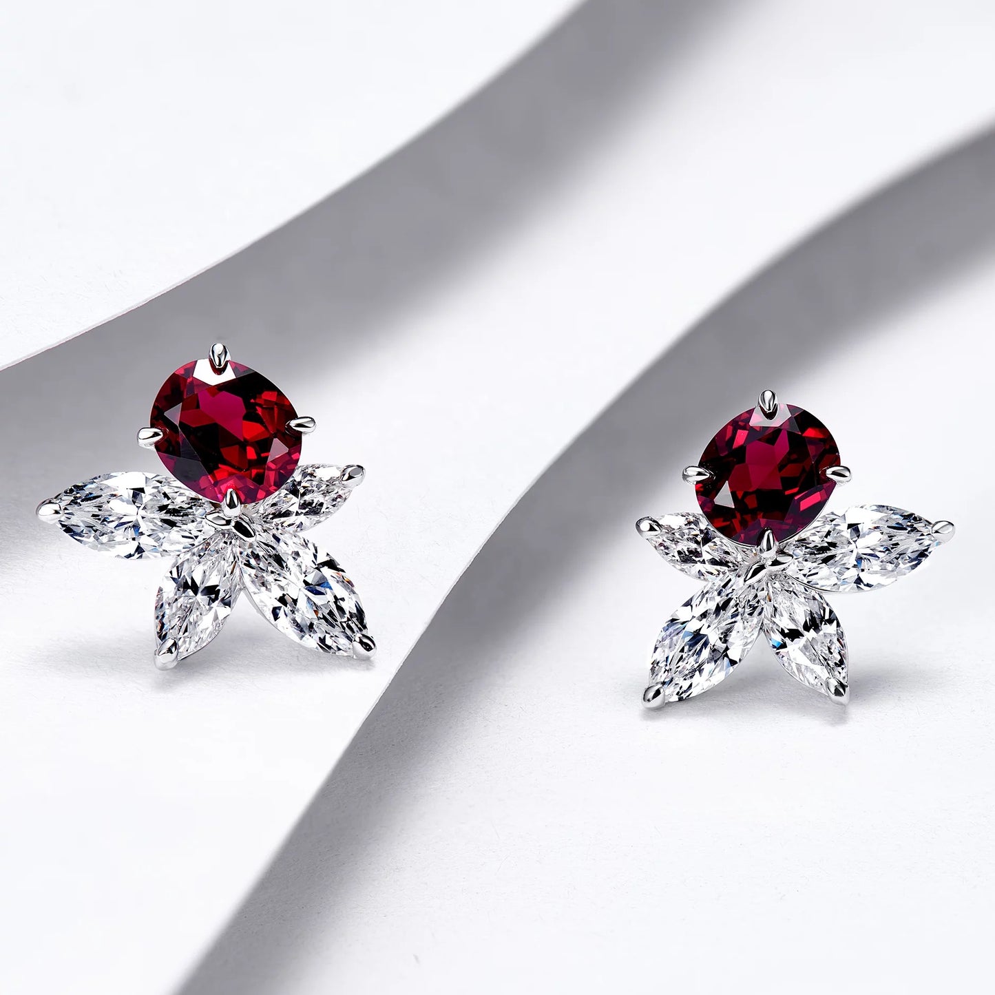 Ruby 925 Sterling Silver Stud Earrings