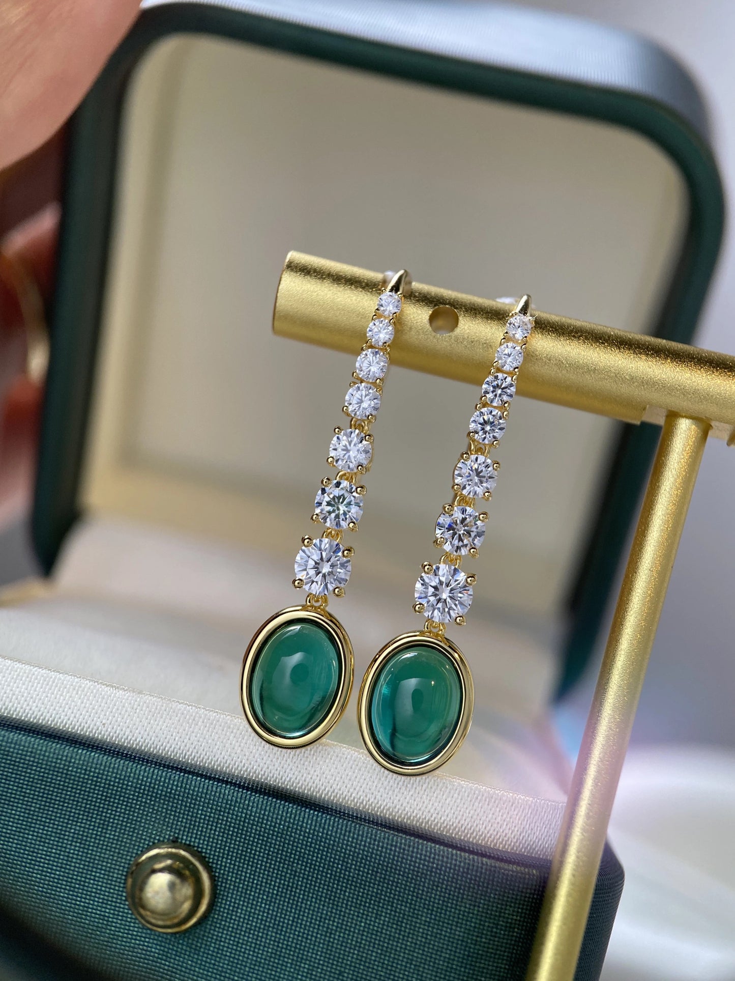 Vintage Emerald Earrings & Necklace set