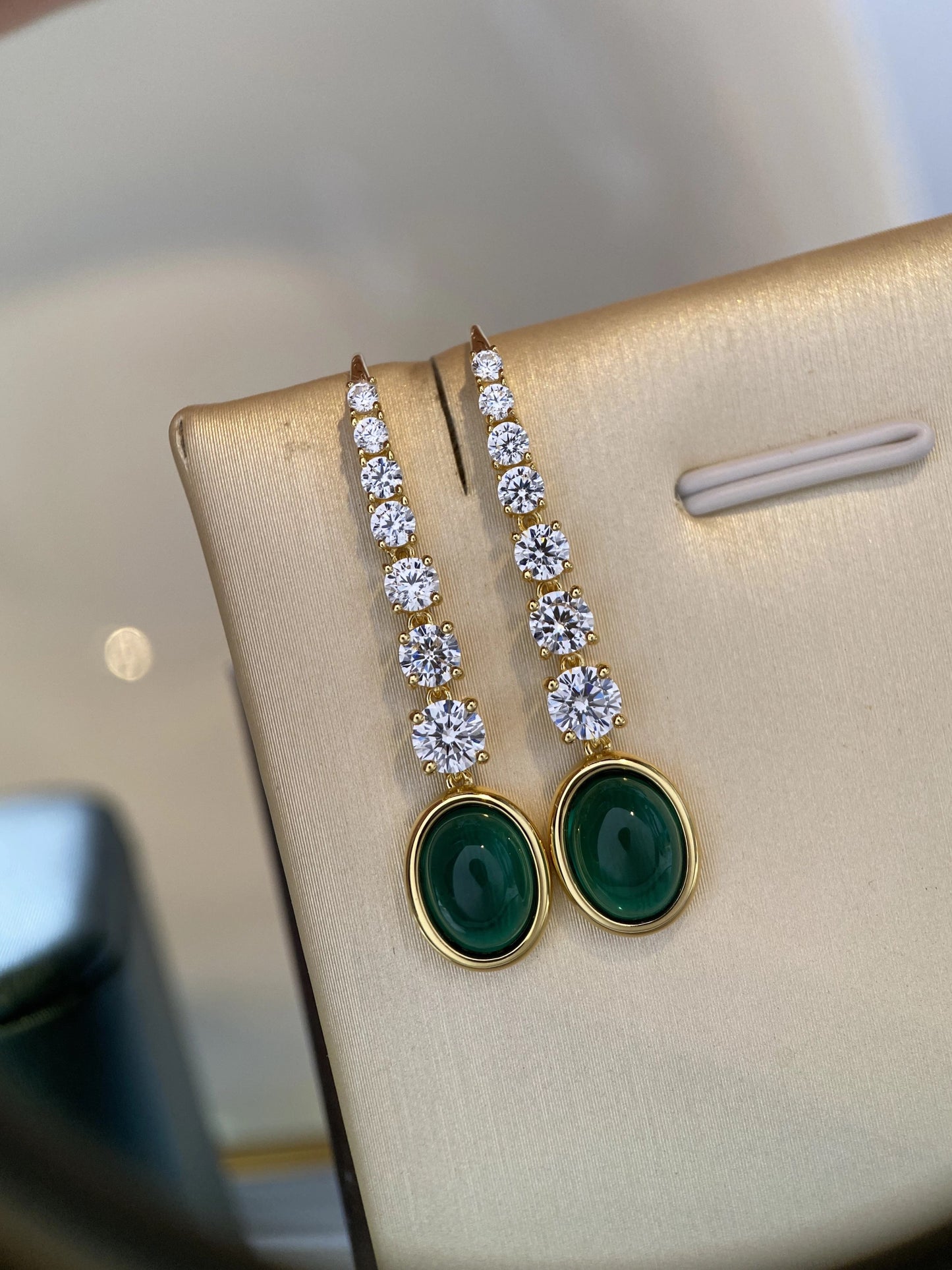 Vintage Emerald Earrings & Necklace set