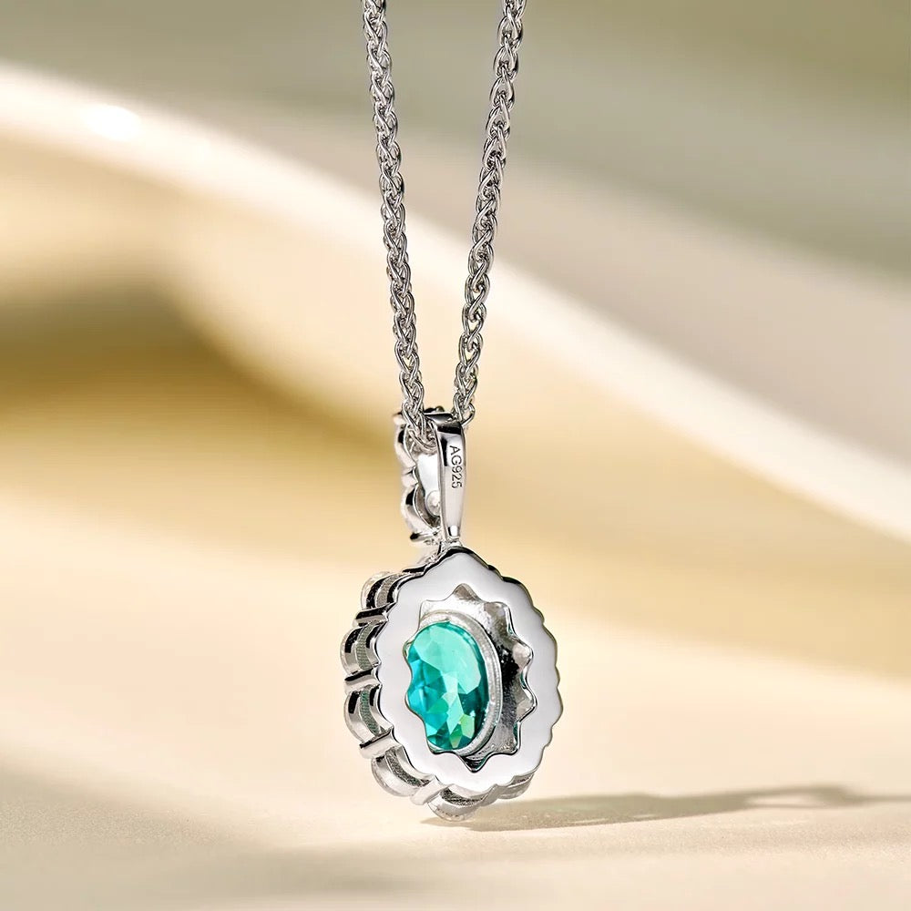 Lab-grown Paraiba Pendant Necklace