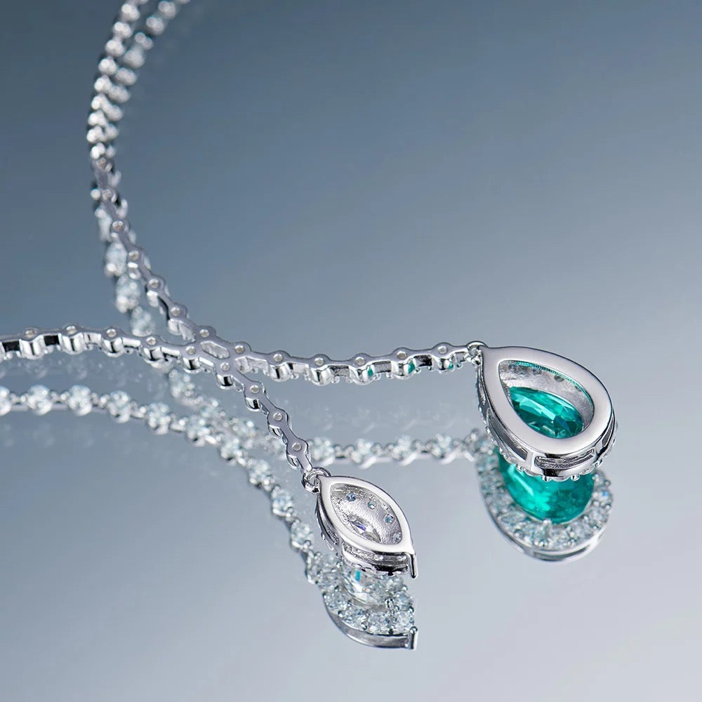 Lab-grown Paraiba Pendant Necklace