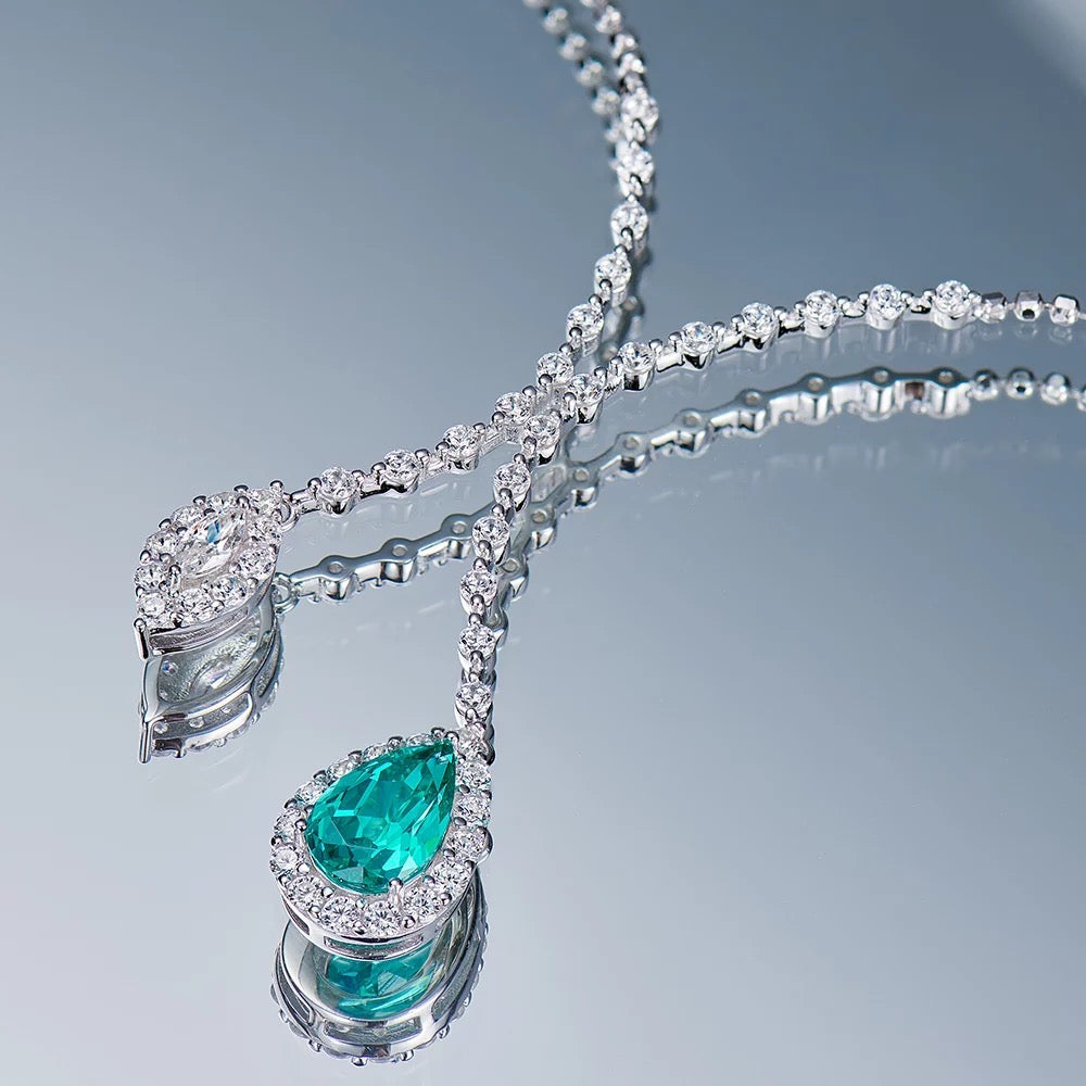 Lab-grown Paraiba Pendant Necklace