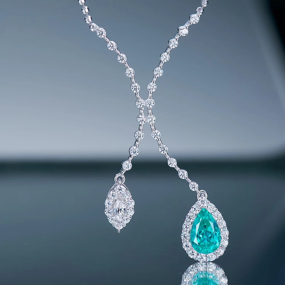 Lab-grown Paraiba Pendant Necklace