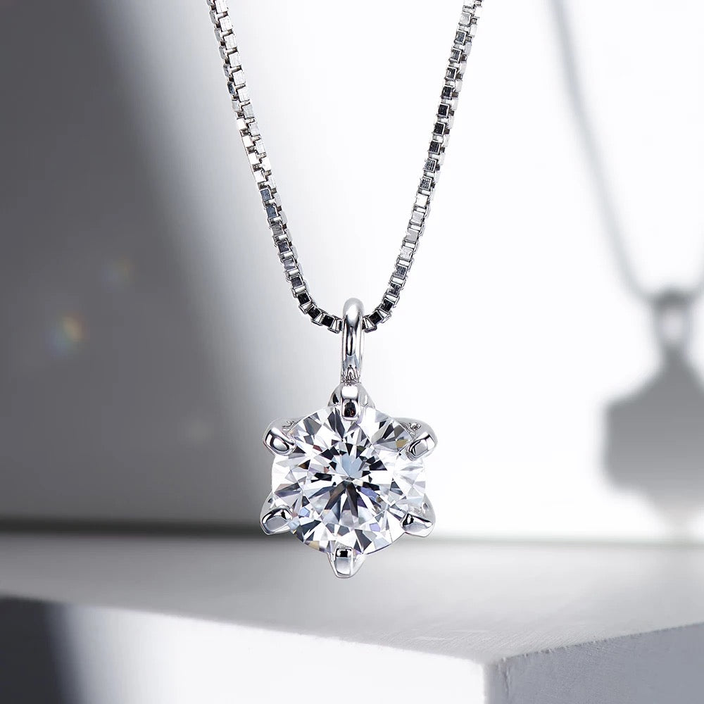 Cubic Diamond Pendant Necklace