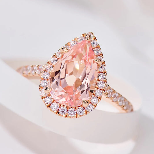 Pink Morganite Pear-cut Ring